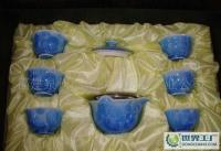 品味茶藝之美 特價(jià)混批7頭手抓蘭結(jié)晶釉功夫茶具，家居雅韻新選擇
