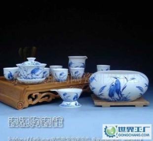 國粹青花，鷺棲茶香 景德鎮(zhèn)12頭高檔茶具套裝鑒賞